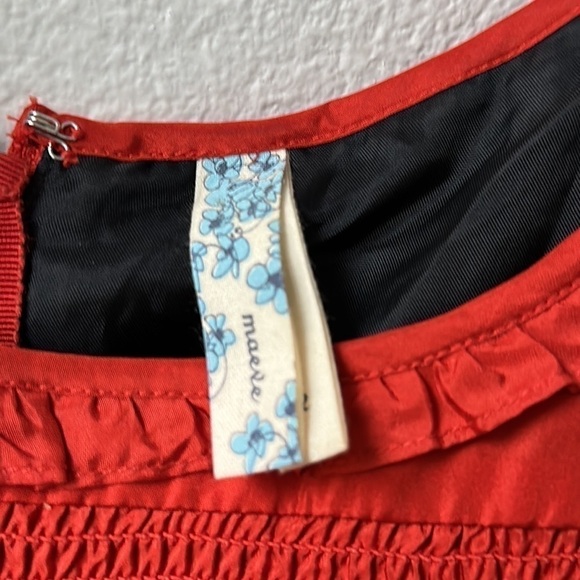 Anthropologie dress burnt orange black gray size 2 Barbie core silk - Picture 5 of 14